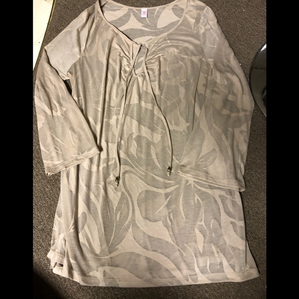 New Women Tropical Escape Swim Cover Up 1X Tan